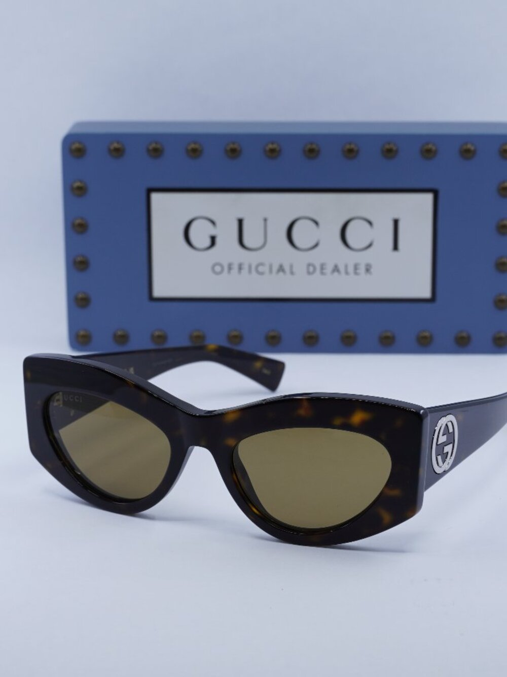 Gucci GG1843S 002 Cat Eye Sunglasses - Havana / Brown - Picture 1 of 9